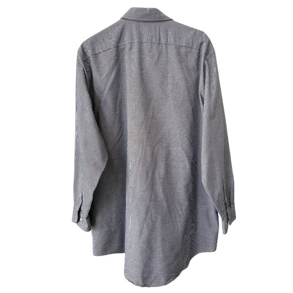 Stafford Oxford Shirt Size 18 Wrinkle Free Fitted Button Front Houndstooth Work - Picture 2 of 5